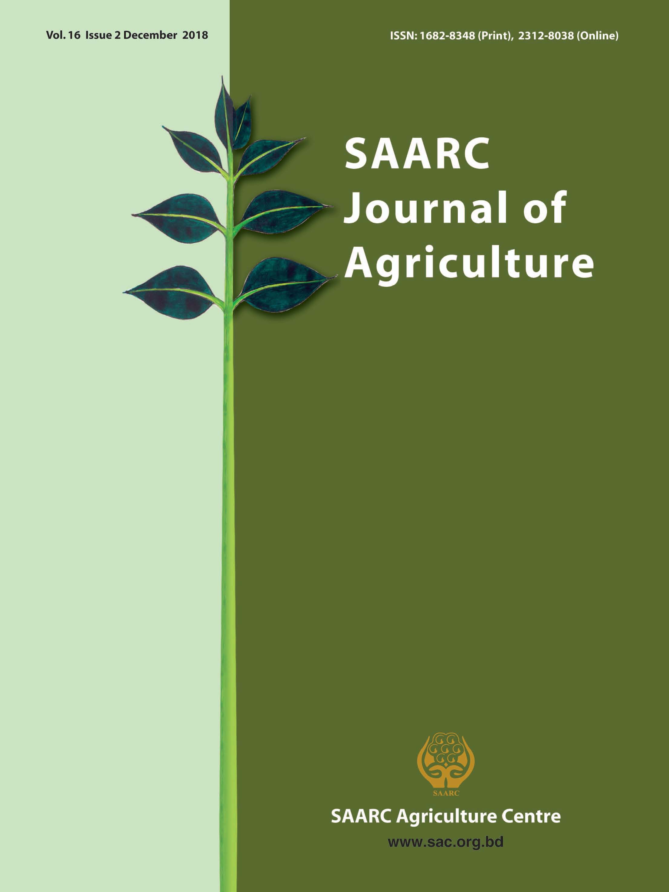 SAARC Journal of Agriculture: Volume – 16, Issue – 2, 2018
